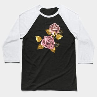 Small bouquet of pink gold roses Baseball T-Shirt